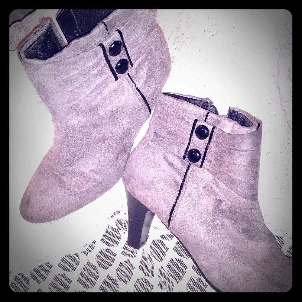 Grey ankle booties
